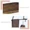 2-Layer Wall Mounted Rustic Shelves with Iron Towel Bar